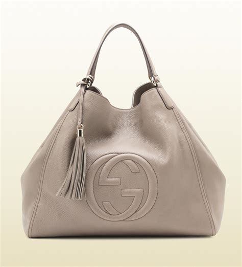 gucci gray handbag|grey leather gucci handbag.